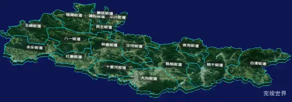 threejs沈阳市苏家屯区geoJson地图3d地图自定义贴图加CSS3D标签